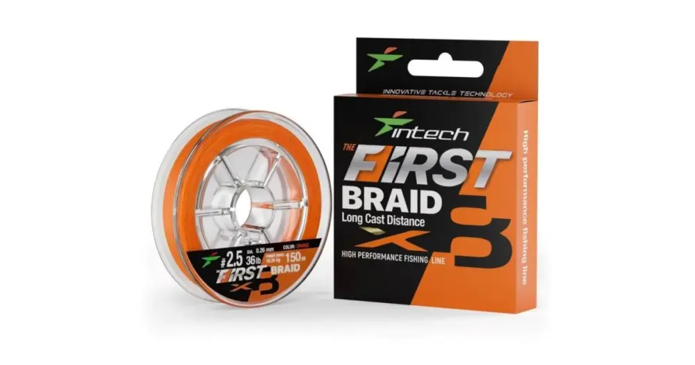 Nízká Cena Intech First Splétaná Šňůra Braided Line Braid X8 Orange 150 m - 0,235 mm 13,61 kg