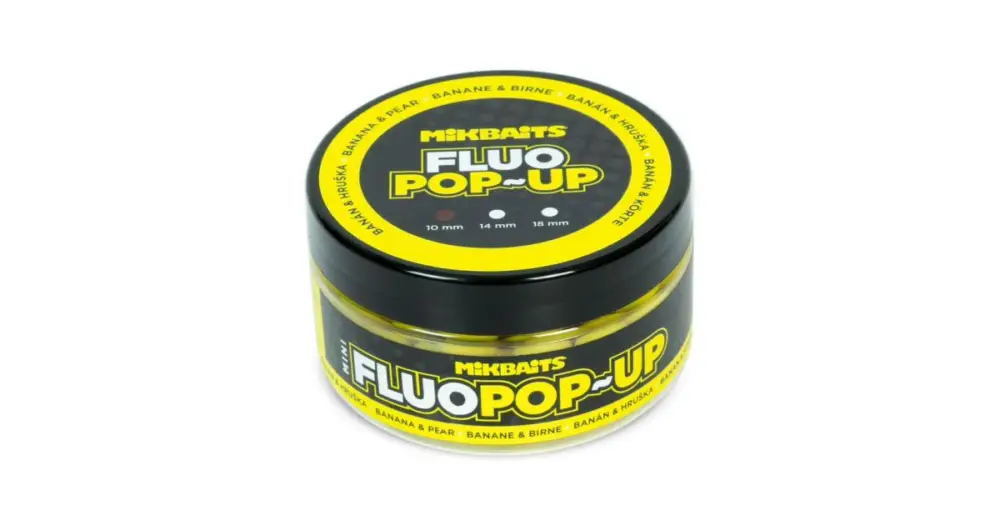 Výprodej Mikbaits Mini Plovoucí Boilie Fluo 100 ml 10 mm - Banán Hruška