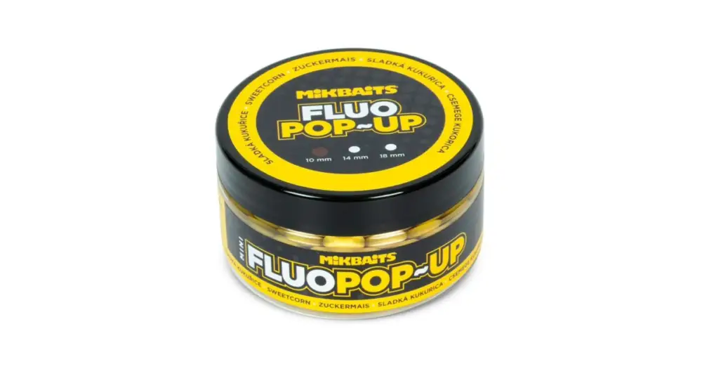 Mikbaits Mini Plovoucí Boilie Fluo 100 ml 10 mm - Sladká Kukuřice Novinka