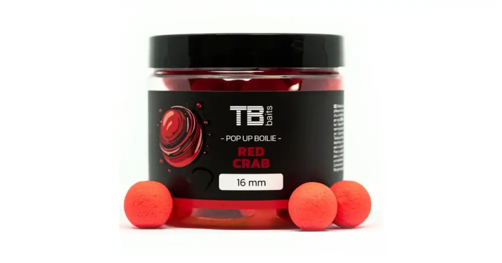 Výprodej TB Baits Plovoucí Boilie Pop-Up Red Crab + NHDC 65 g - 16 mm
