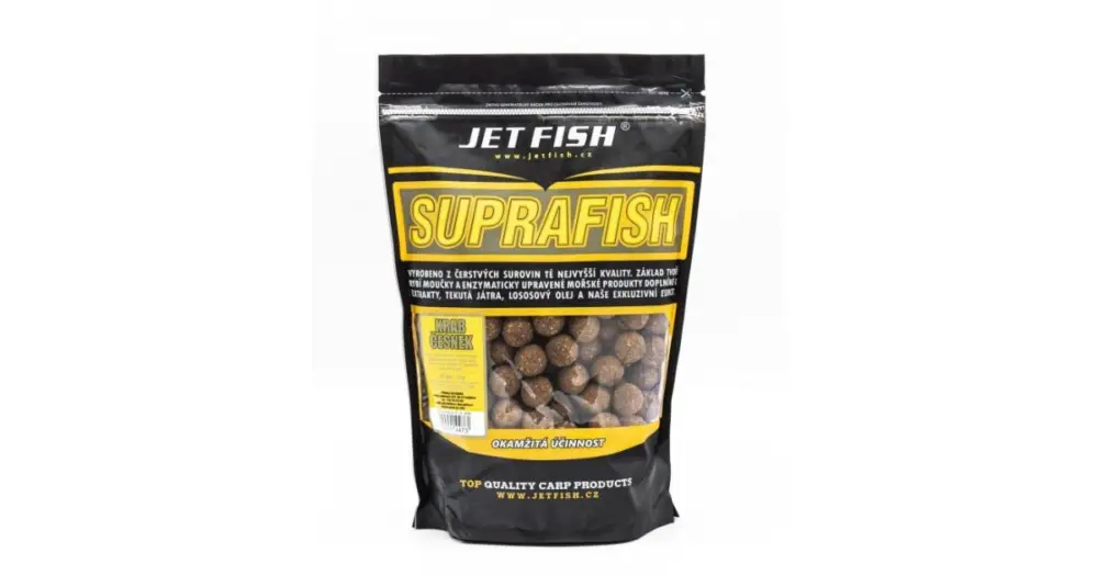 Jet Fish Boilie Supra Fish 1 kg 2+1 - Krab Česnek 24 mm Nejlepší Cena