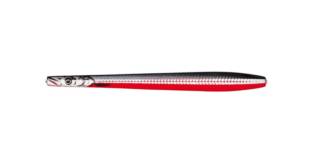 Savage Gear Line Thru Sandeel Nail Black Red - 12 cm 26 g Víkendová Akce