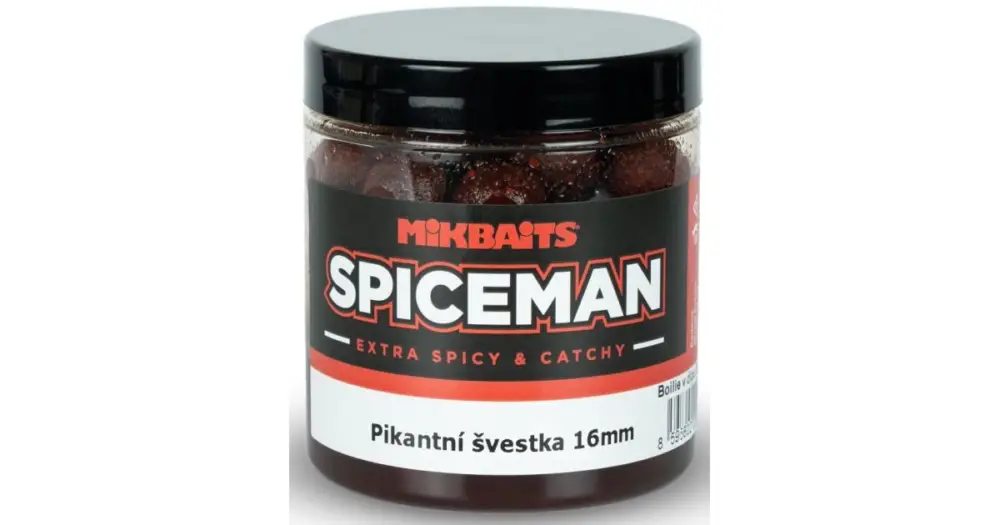 Must-Have Mikbaits Boilie V Dipu SpicemanPikantní Švestka 250 ml - 16 mm