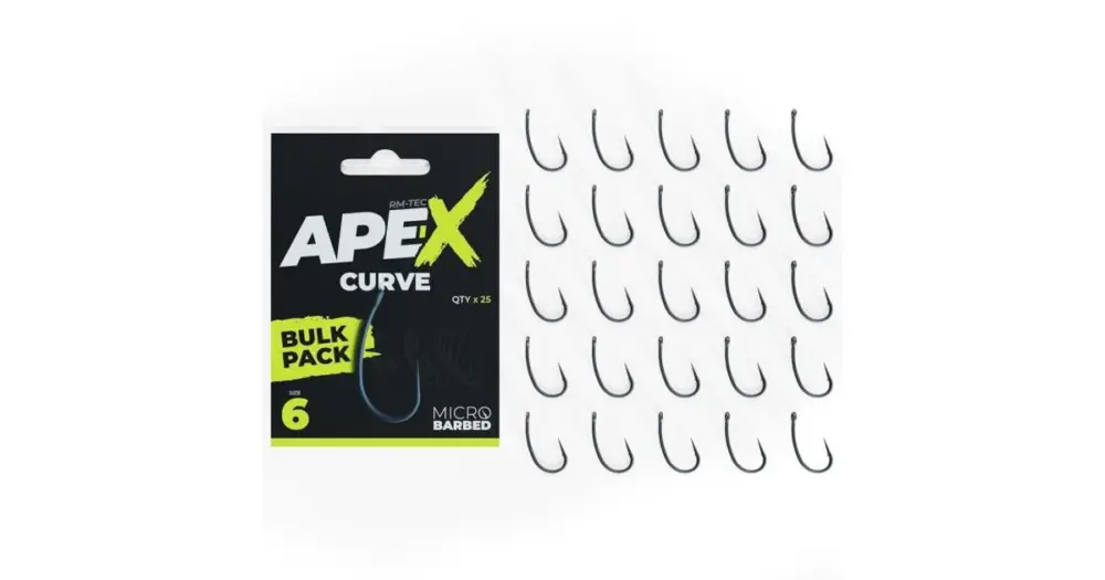 RidgeMonkey Háčky Ape-X Curve Barbed Bulk Pack 25 ks - 6 Bezpečná Platba