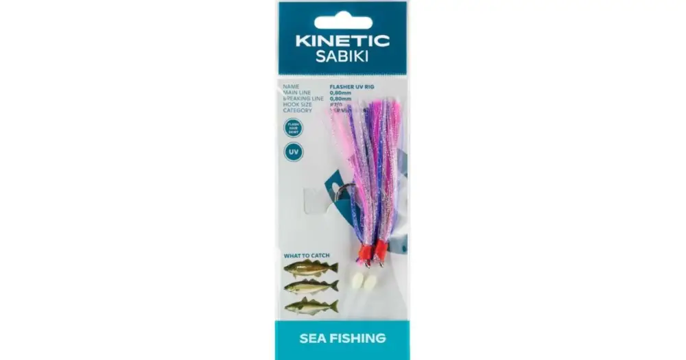 Kinetic Návazec Sabiki Flasher UV Purple Pink Silver 150 cm 7/0 Značkový