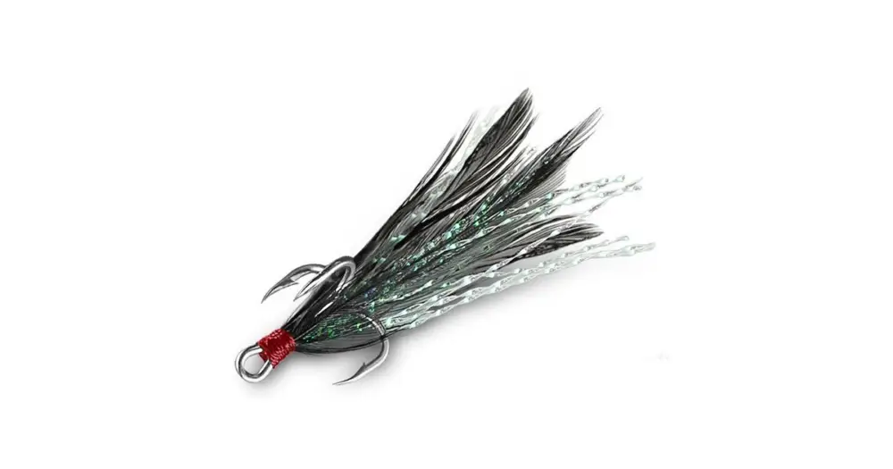 Delphin Trojháček Bird Hook Triple Černá Pírka 3 ks Jen Po Omezenou Doba