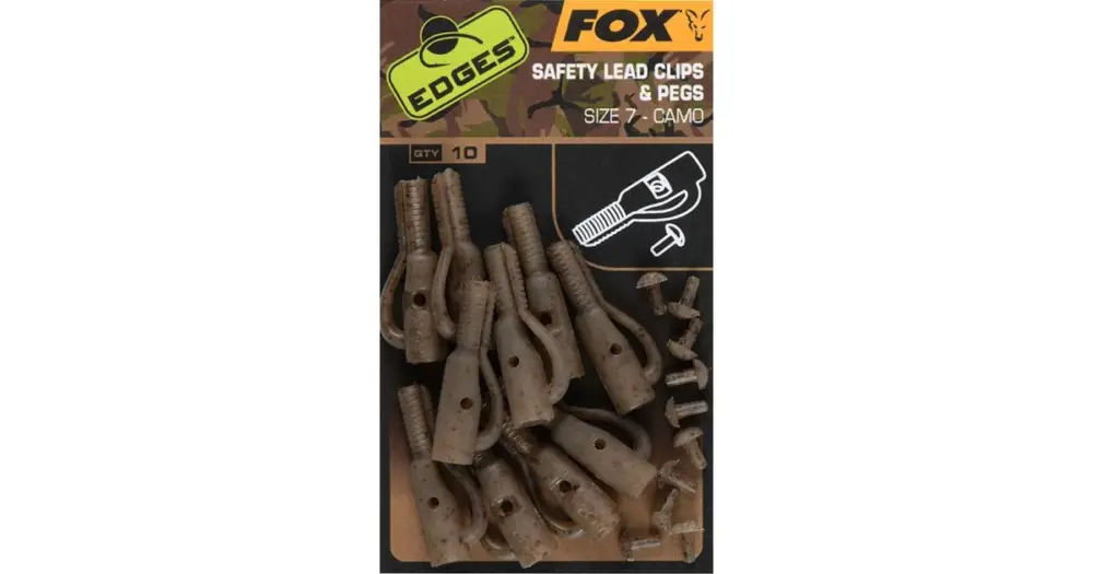 Koupit Online Fox Závěsky Edges Camo Safety Lead Clips & Pegs 10 ks Velikost 7