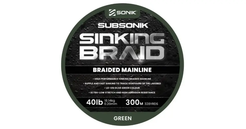 Cenově Výhodný Sonik Šňůra Subsonik Sinking Braid Green 0,20 mm 18,14 kg - 300 m