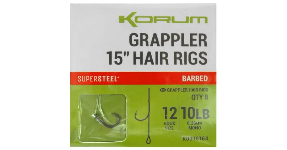 Korum Návazec Grappler 15” Hair Rigs Barbed 38 cm - Velikost Háčku 12 Průměr 0,26 mm Nosnost 10 lb Koupit Online
