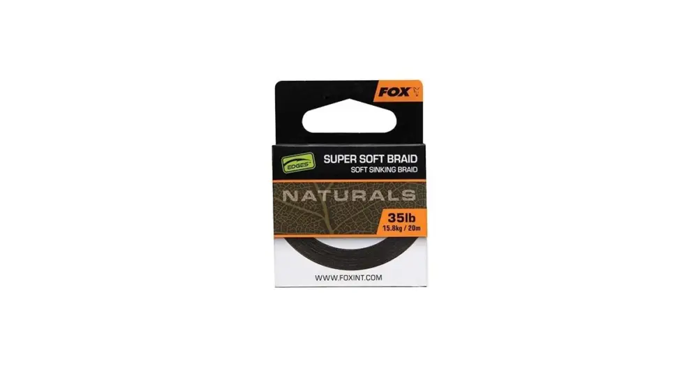Fox Návazcová Šňůrka Naturals Soft Braided Hooklength 20 m - 35 lb Speciální Cena
