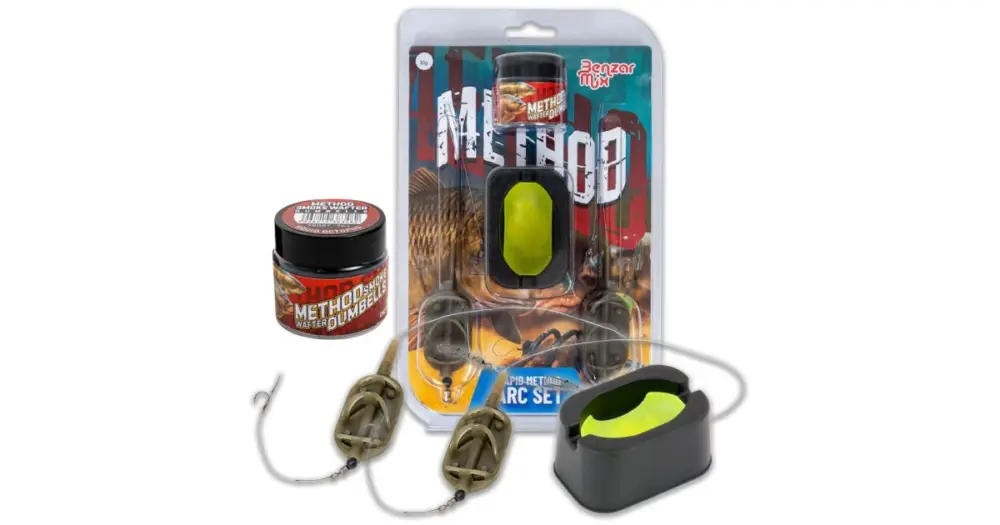 Novinka Benzar Mix Návazec Krmítko Set Rapid Method Arc Montáž Sada - 50+50 g
