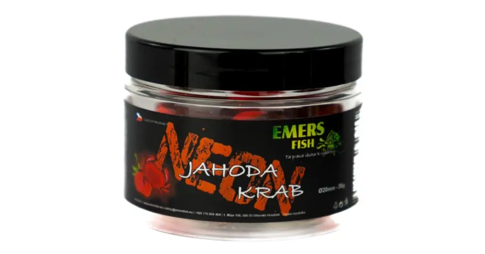 Ověřený Emersfish Boilie Neonky Jahoda Krab 50 g - 20 mm