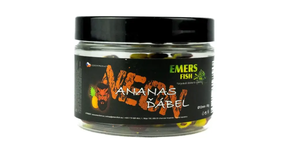 Doprava Zdarma Emersfish Boilie Neonky Ananas Ďábel 50 g - 12 mm