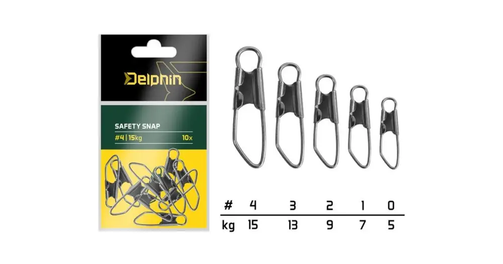 Delphin Karabinka Safety Snap 10 ks - Velikost 4 Nosnost 15 kg Omezená Nabídka