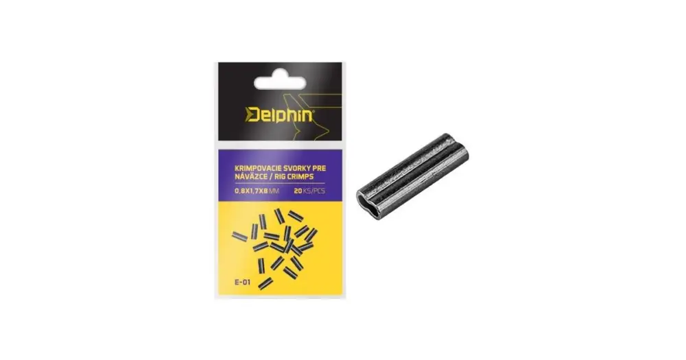 Delphin Krimpovací Svorky Pro Návazce 20 ks - Velikost 0,7x1,5x6 mm Akce