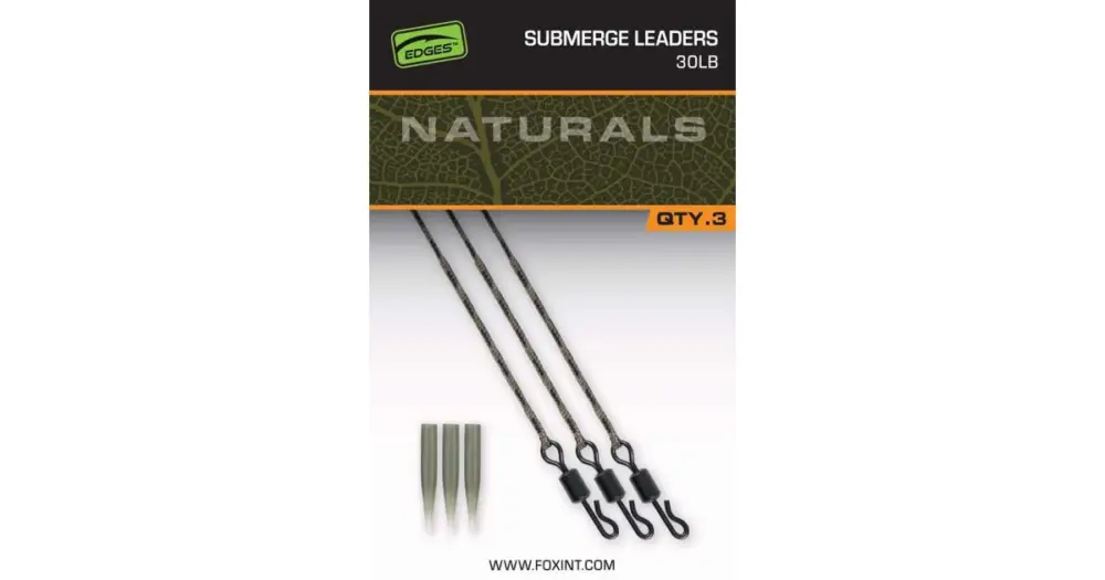 Fox Montáž Naturals Submerged Leaders 75 cm 3 ks Speciální Cena