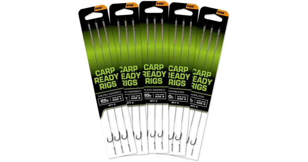 Super Cena Fox Návazce Carp Ready Rigs Wide Gape 3 ks - 20 lb Velikost Háčku 8
