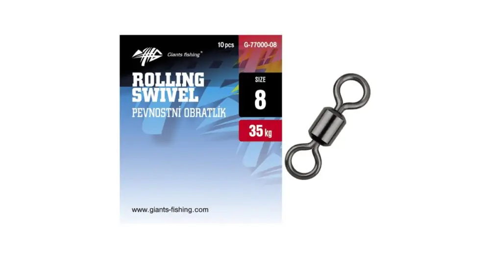 Giants Fishing Pevnostní Obratlík Rolling Swivel 10 ks - Velikost 4 Nosnost 43 kg Přímo Od Výrobce
