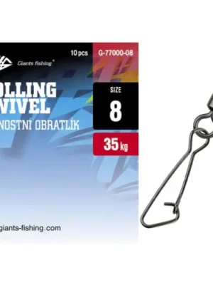 Aktuální Giants Fishing Pevnostní Obratlík s Karabinkou 10 ks - Velikost 18 Nosnost 10 kg