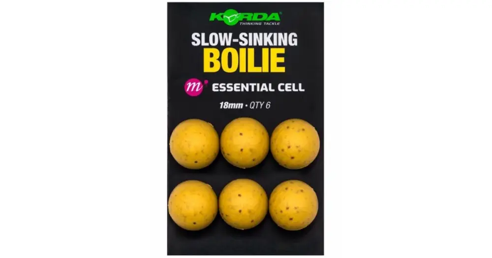 Horká Nabídka Korda Plastic Wafter Slow-Sinking Boilie Essential Cell - 18 mm 6 ks