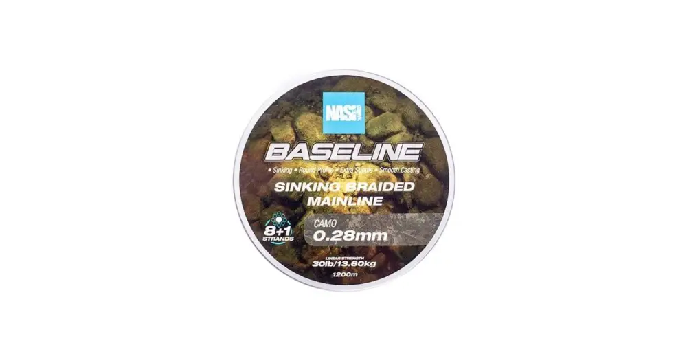 Levný Nash Splétaná Šňůra Baseline Sinking Braid Camo 1200 m - 0,28 mm 13,6 kg