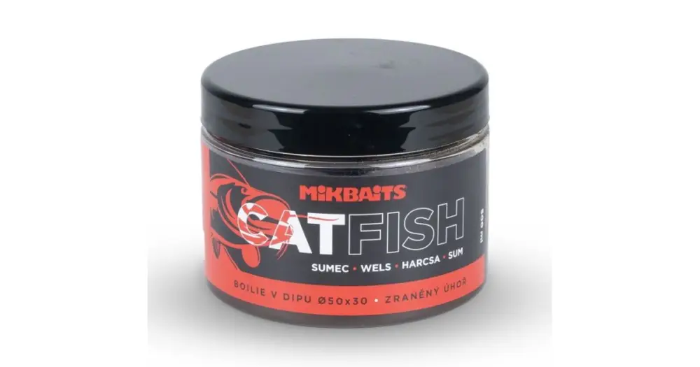 Nová Kolekce Mikbaits Boilie V Dipu Catfish Zraněný Úhoř 500 ml - 30x25 mm