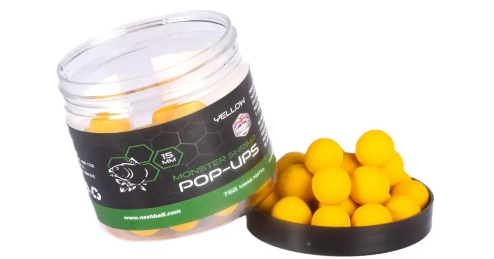 Nejlepší Cena Nash Plovoucí Boilie Pop Ups Monster Shrimp Yellow 75 g - 12 mm
