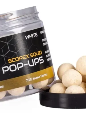 Značkový Nash Plovoucí Boilie Pop Ups Scopex Squid White 75 g - 15 mm