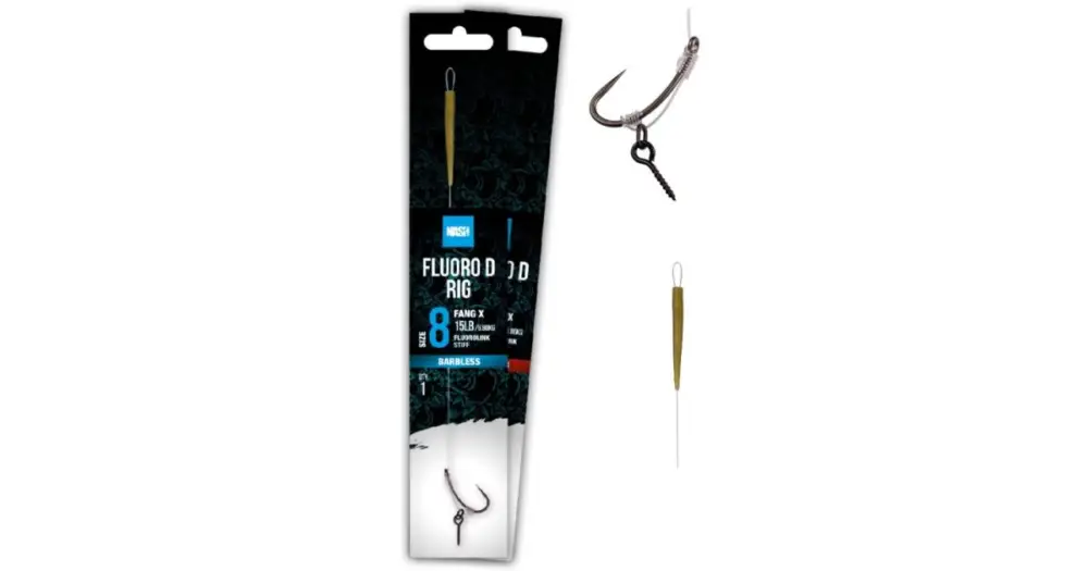 Finální Výprodej Nash Návazec Fluorocarbon D-Rig Barbless - Velikost Háčku 6