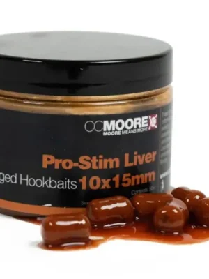 Zlevněný CC Moore Boilie Dumbels V Dipu Pro-Stim Liver Glugged Hookbaits - 10x15 mm 50 ks