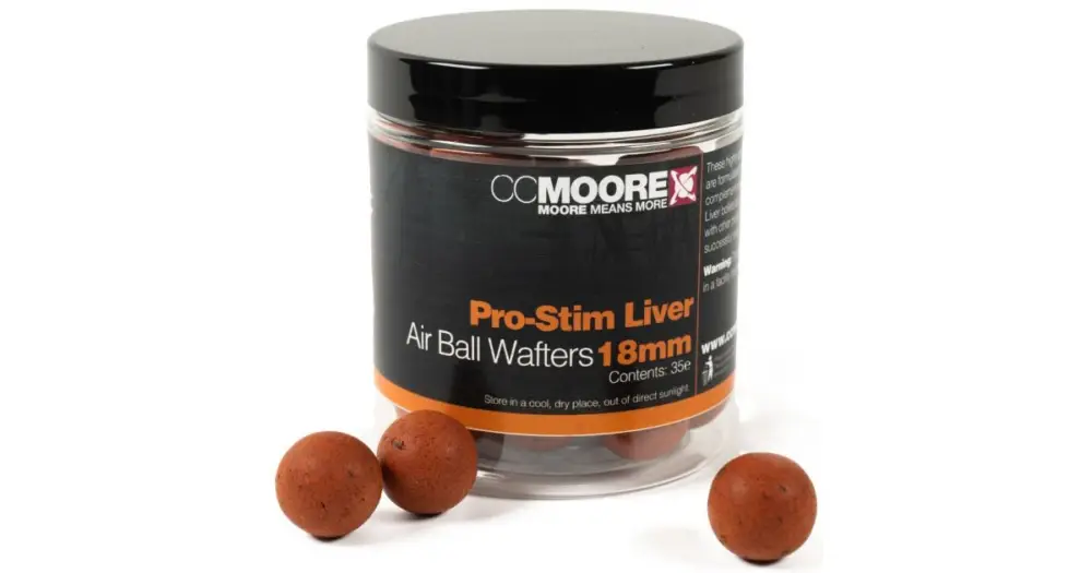 Akční Nabídka CC Moore Vyvážené Boilie Pro-Stim Liver Air Ball Wafters - 18 mm 35 ks