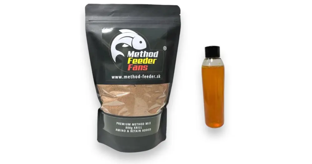 Method Feeder Fans Premium Method Mix Set 600 g + 200 ml Booster - Krill Přímo Od Výrobce