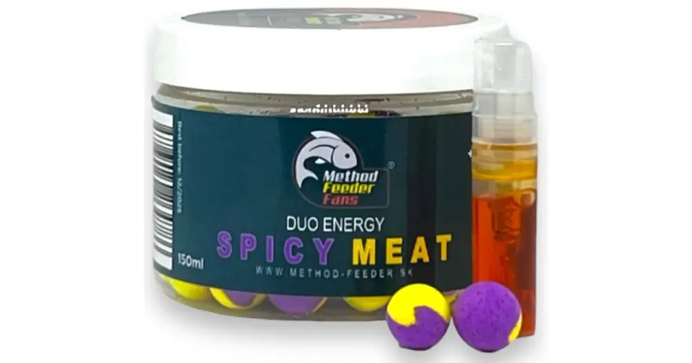 Method Feeder Fans Pop Up Duo Energy 15 mm 100 ml + Sprej Esence 2 ml - Spice Meat Přímo Od Výrobce