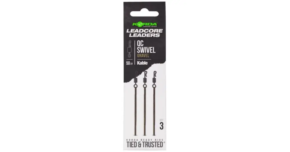 Korda Montáž Kable Leadcore Leader QC Swivel 50 cm - Gravel Must-Have