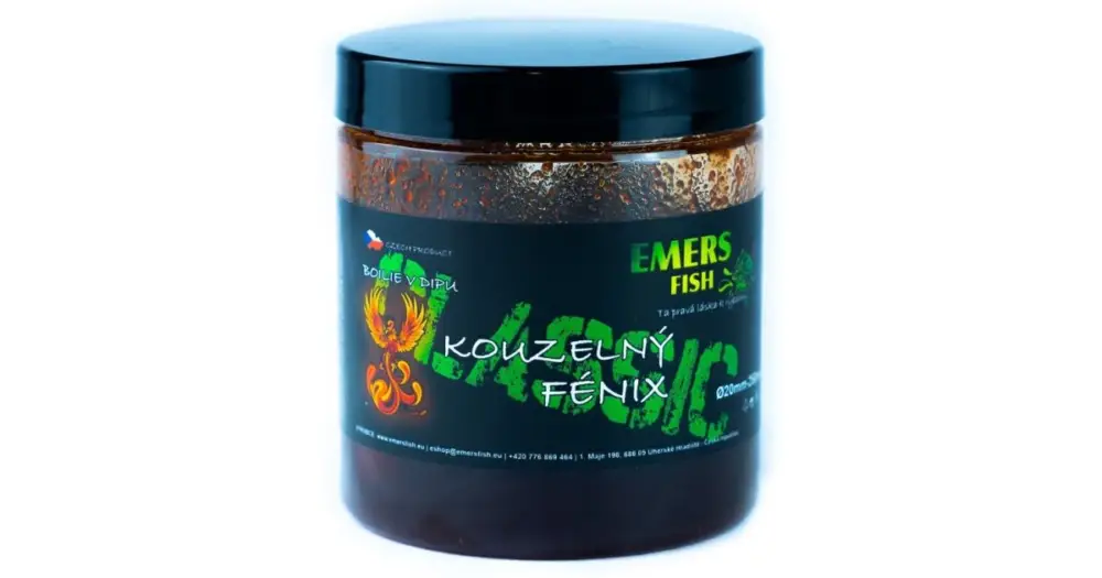 Emersfish Boilie Classic V Dipu Kouzelný Fénix 20 mm 200 ml Sleva