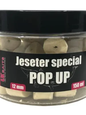 Akce LK Baits Pop Up Pellets Jeseter Special 12 mm 150 ml - Cheese Fish