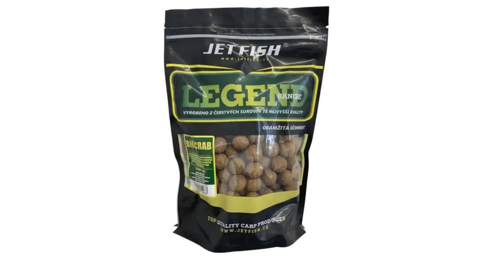 Nová Kolekce Jet Fish Boilie Legend Range Biocrab - 1 kg 20 mm