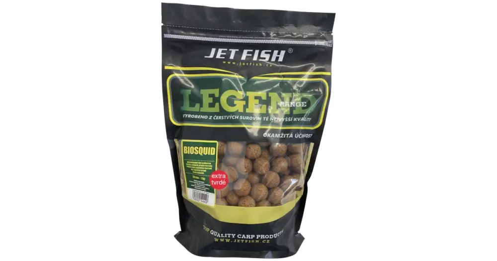 Jet Fish Extra Tvrdé Boilie Legend Range Biosquid 250 g - 30 mm Víkendová Akce