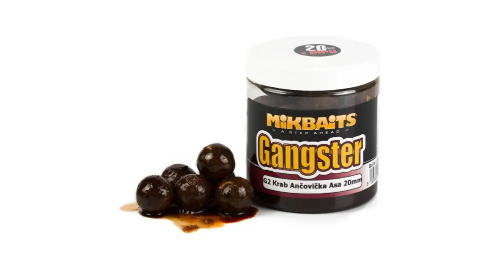 Značkový Mikbaits Boilies V Dipu Gangster G2 Krab Ančovička Asa 250 ml - 24 mm