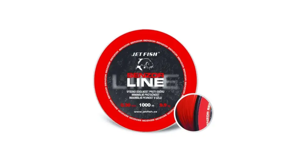 Super Cena Jet Fish Senzor line Red 1000 m-Průměr 0,28 mm / Nosnost 6,6 kg