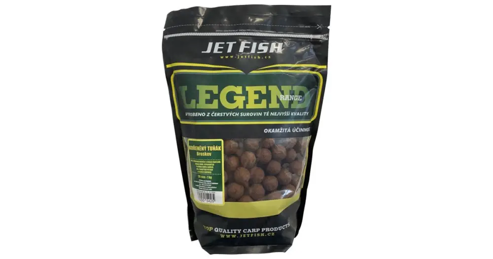 Jet Fish Boilie LEGEND Kořeněný tuňák + A.C. broskev-220 g 16 mm Originální