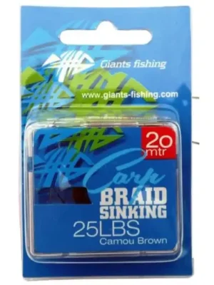 Aktuální Giants Fishing Návazcová Šňůrka Carp Braid Sinking 20 m Camou Brown-Nosnost 25 lb
