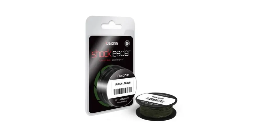 Levný Delphin Splétaná Šňůra Shock Leader 20 m Zelená-Průměr 0,30 mm / Nosnost 57 lb