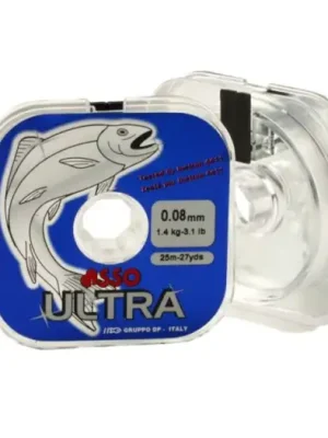 Značkový Asso Ultra Vlasec Čirá 25m-Průměr 0,12 mm / Nosnost 2,5 kg