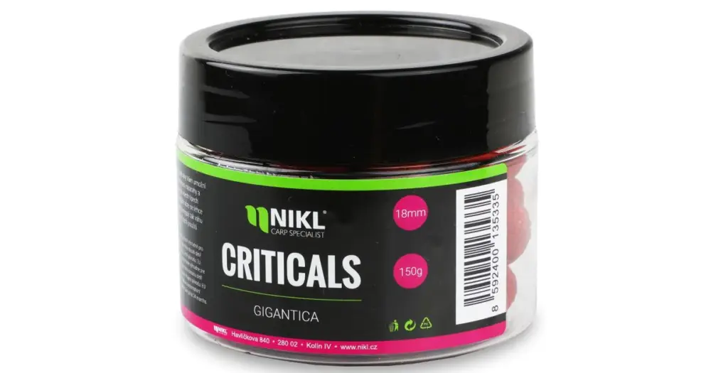 Nikl Boilie Criticals Gigantica 150 g - 24 mm Odeslání Ihned
