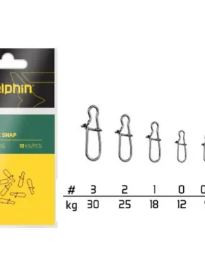 Akční Cena Delphin Karabinka Fastlock Snap C-01 10 ks-Velikost 00 / Nosnost 5 kg