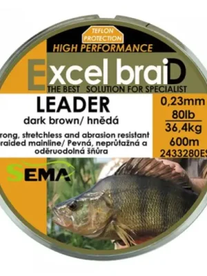 Zlevněný Sema Splétaná Šňůra Leader Hnědá-Průměr 0,20 mm / Nosnost 65 lb / Návin 600 m
