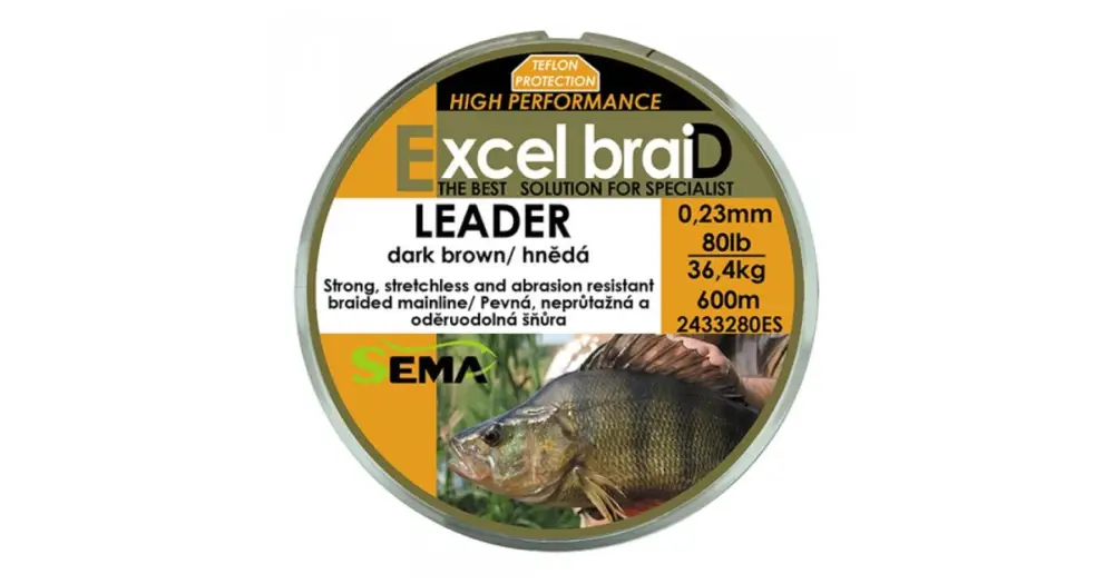 Zlevněný Sema Splétaná Šňůra Leader Hnědá-Průměr 0,20 mm / Nosnost 65 lb / Návin 600 m