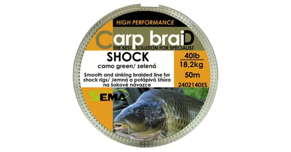 Nejlepší Volba Sema Šoková Šňůra Shock 50 m Camo-Průměr 30 lb / Nosnost 13,6 kg
