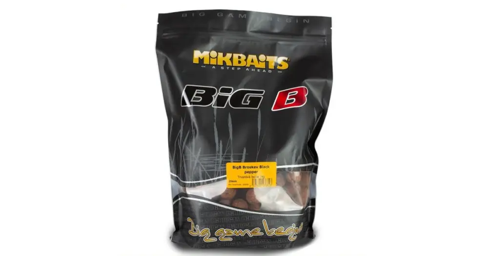 Sleva Mikbaits Boilie Legends BigB Broskev Black Pepper-2,5 kg 24 mm